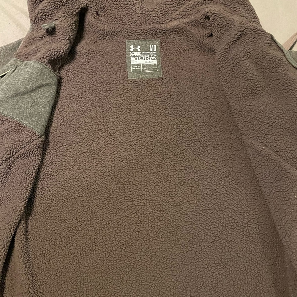 Under Armour Women’s Storm ColdGear Jacket Medium — Gray Hooded Fleece Outerwear - Picture 5 of 5
